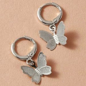 BOGO Silver Huggies Butterfly Earrings Jewelry